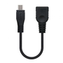 NANO CABLE Cable USB 2.0 OTG Micro USB B Macho a USB A Hembra 0,15m Negro
